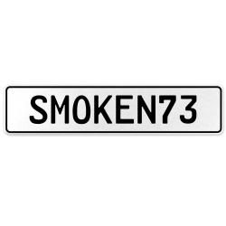 SMOKEN73  - White Aluminum Street Sign Mancave Euro Plate Name Door Sign Wall