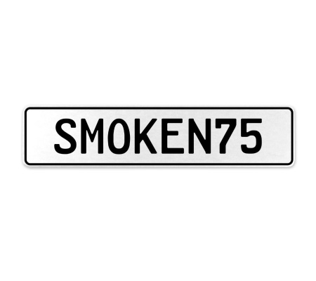 SMOKEN75  - White Aluminum Street Sign Mancave Euro Plate Name Door Sign Wall