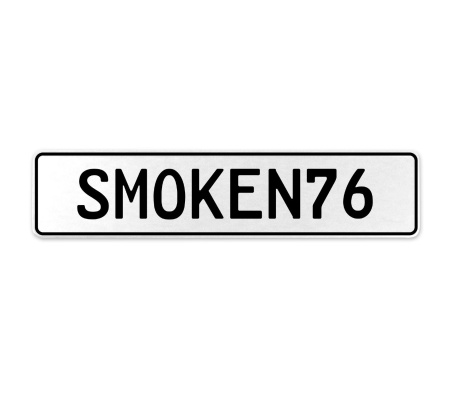 SMOKEN76  - White Aluminum Street Sign Mancave Euro Plate Name Door Sign Wall