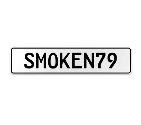 SMOKEN79  - White Aluminum Street Sign Mancave Euro Plate Name Door Sign Wall