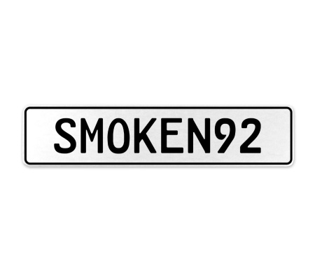 SMOKEN92  - White Aluminum Street Sign Mancave Euro Plate Name Door Sign Wall