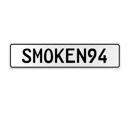 SMOKEN94  - White Aluminum Street Sign Mancave Euro Plate Name Door Sign Wall