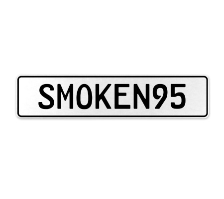 SMOKEN95  - White Aluminum Street Sign Mancave Euro Plate Name Door Sign Wall