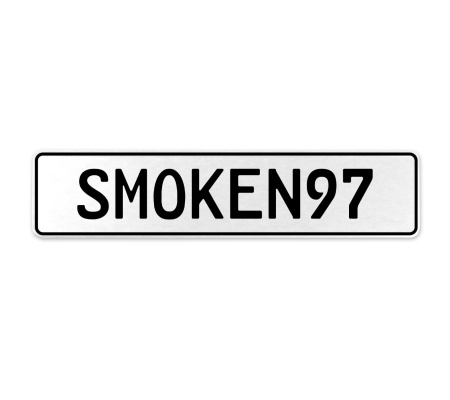SMOKEN97  - White Aluminum Street Sign Mancave Euro Plate Name Door Sign Wall