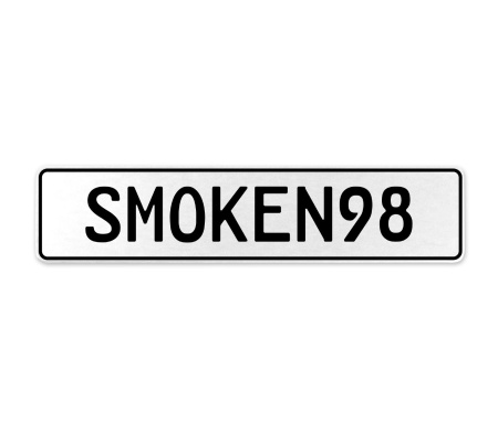 SMOKEN98  - White Aluminum Street Sign Mancave Euro Plate Name Door Sign Wall