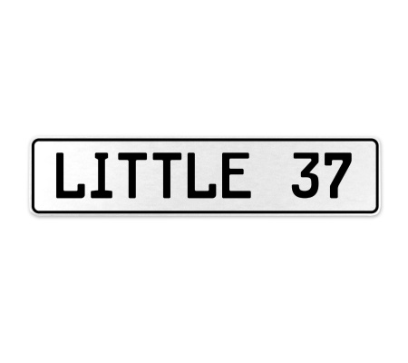 LITTLE 37  - White Aluminum Street Sign Mancave Euro Plate Name Door Sign Wall