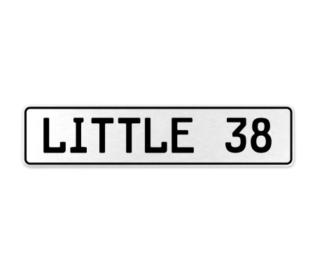 LITTLE 38  - White Aluminum Street Sign Mancave Euro Plate Name Door Sign Wall