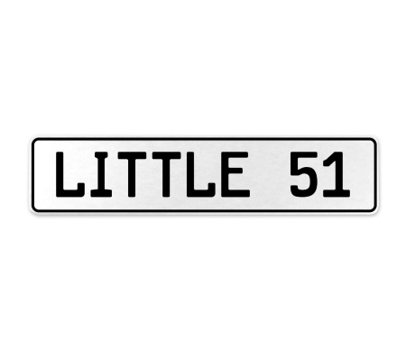 LITTLE 51  - White Aluminum Street Sign Mancave Euro Plate Name Door Sign Wall