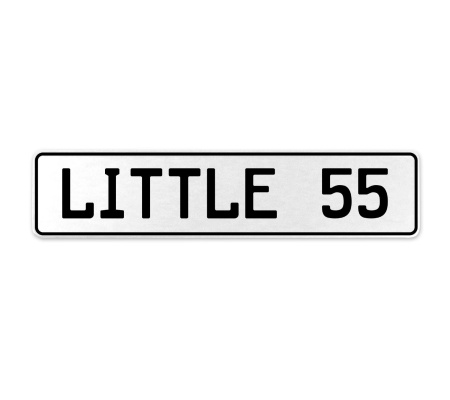 LITTLE 55  - White Aluminum Street Sign Mancave Euro Plate Name Door Sign Wall