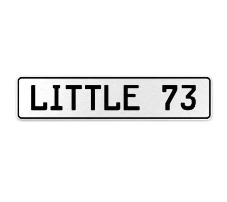 LITTLE 73  - White Aluminum Street Sign Mancave Euro Plate Name Door Sign Wall