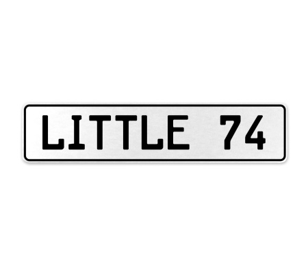 LITTLE 74  - White Aluminum Street Sign Mancave Euro Plate Name Door Sign Wall