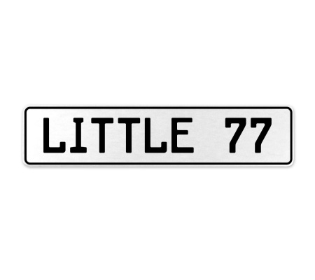 LITTLE 77  - White Aluminum Street Sign Mancave Euro Plate Name Door Sign Wall