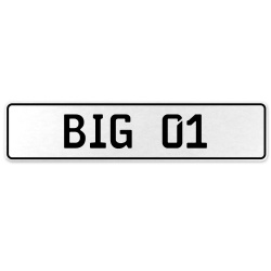 BIG 01  - White Aluminum Street Sign Mancave Euro Plate Name Door Sign Wall Art