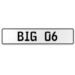 BIG 06  - White Aluminum Street Sign Mancave Euro Plate Name Door Sign Wall Art