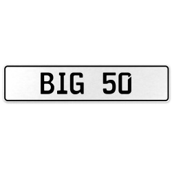 BIG 50  - White Aluminum Street Sign Mancave Euro Plate Name Door Sign Wall Art