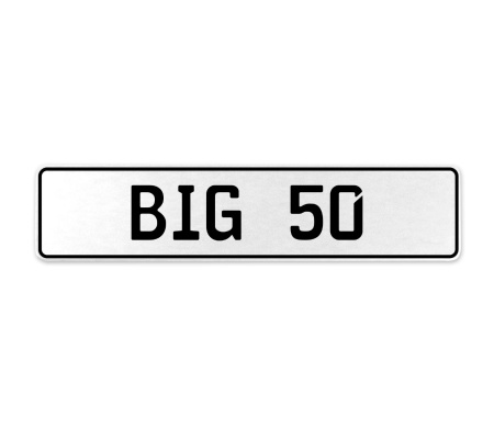 BIG 50  - White Aluminum Street Sign Mancave Euro Plate Name Door Sign Wall Art