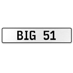 BIG 51  - White Aluminum Street Sign Mancave Euro Plate Name Door Sign Wall Art