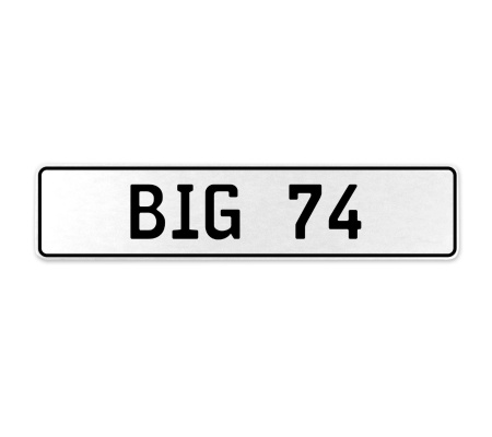 BIG 74  - White Aluminum Street Sign Mancave Euro Plate Name Door Sign Wall Art