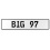 BIG 97  - White Aluminum Street Sign Mancave Euro Plate Name Door Sign Wall Art