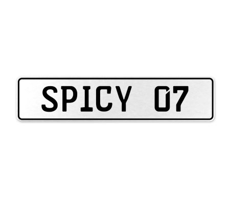 SPICY 07  - White Aluminum Street Sign Mancave Euro Plate Name Door Sign Wall
