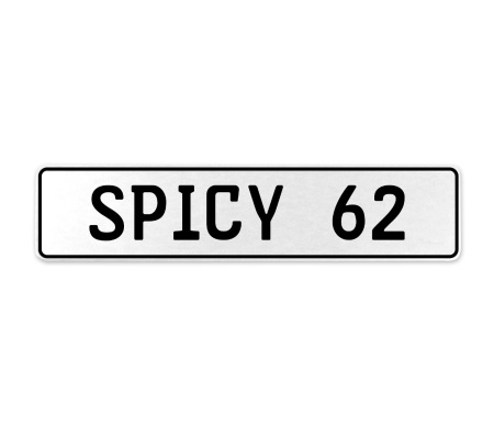SPICY 62  - White Aluminum Street Sign Mancave Euro Plate Name Door Sign Wall