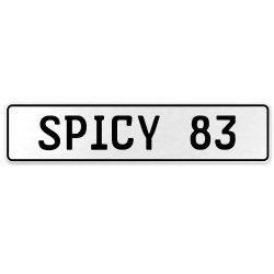 SPICY 83  - White Aluminum Street Sign Mancave Euro Plate Name Door Sign Wall