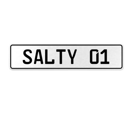 SALTY 01  - White Aluminum Street Sign Mancave Euro Plate Name Door Sign Wall