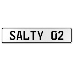 SALTY 02  - White Aluminum Street Sign Mancave Euro Plate Name Door Sign Wall