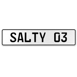 SALTY 03  - White Aluminum Street Sign Mancave Euro Plate Name Door Sign Wall