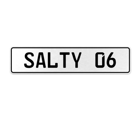 SALTY 06  - White Aluminum Street Sign Mancave Euro Plate Name Door Sign Wall