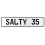 SALTY 35  - White Aluminum Street Sign Mancave Euro Plate Name Door Sign Wall