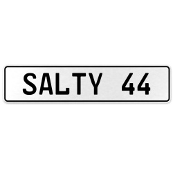 SALTY 44  - White Aluminum Street Sign Mancave Euro Plate Name Door Sign Wall