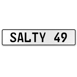 SALTY 49  - White Aluminum Street Sign Mancave Euro Plate Name Door Sign Wall