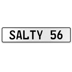 SALTY 56  - White Aluminum Street Sign Mancave Euro Plate Name Door Sign Wall