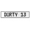 DIRTY 13  - White Aluminum Street Sign Mancave Euro Plate Name Door Sign Wall