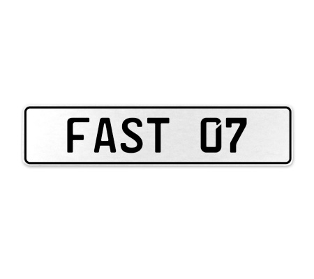 FAST 07  - White Aluminum Street Sign Mancave Euro Plate Name Door Sign Wall