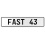 FAST 43  - White Aluminum Street Sign Mancave Euro Plate Name Door Sign Wall