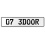 07 3DOOR  - White Aluminum Street Sign Mancave Euro Plate Name Door Sign Wall