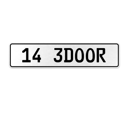 14 3DOOR  - White Aluminum Street Sign Mancave Euro Plate Name Door Sign Wall
