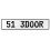 51 3DOOR  - White Aluminum Street Sign Mancave Euro Plate Name Door Sign Wall