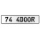 74 4DOOR  - White Aluminum Street Sign Mancave Euro Plate Name Door Sign Wall