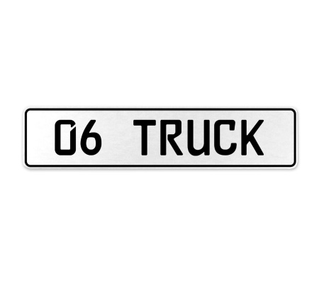 06 TRUCK  - White Aluminum Street Sign Mancave Euro Plate Name Door Sign Wall