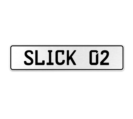 SLICK 02  - White Aluminum Street Sign Mancave Euro Plate Name Door Sign Wall