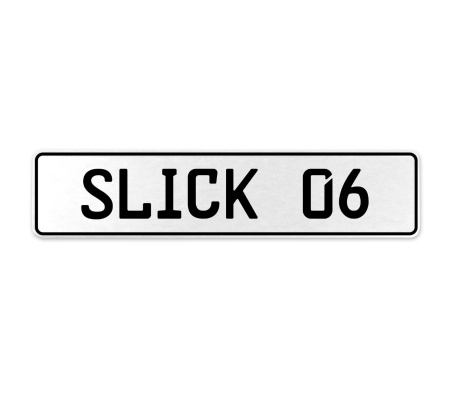 SLICK 06  - White Aluminum Street Sign Mancave Euro Plate Name Door Sign Wall