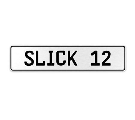SLICK 12  - White Aluminum Street Sign Mancave Euro Plate Name Door Sign Wall