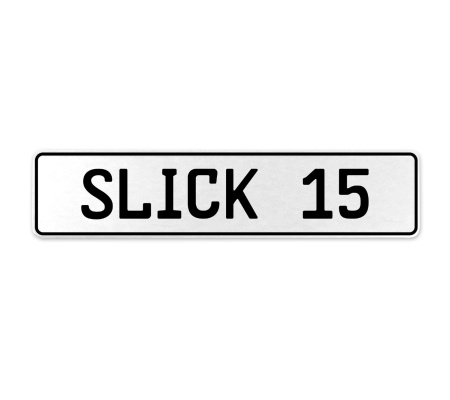 SLICK 15  - White Aluminum Street Sign Mancave Euro Plate Name Door Sign Wall