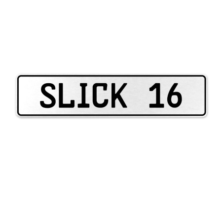SLICK 16  - White Aluminum Street Sign Mancave Euro Plate Name Door Sign Wall