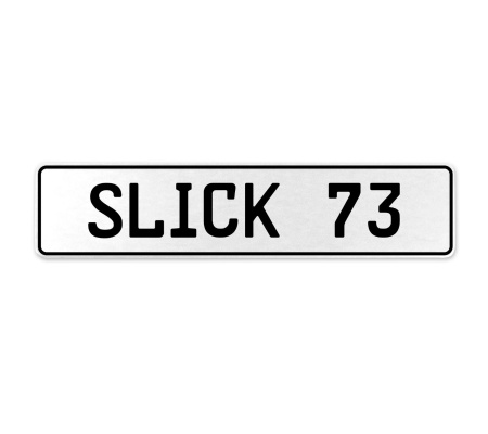 SLICK 73  - White Aluminum Street Sign Mancave Euro Plate Name Door Sign Wall