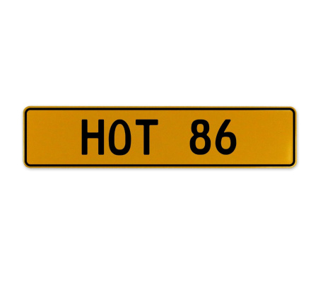 HOT 86  - Yellow Aluminum Street Sign Mancave Euro Plate Name Door Sign Wall