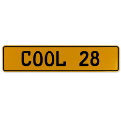COOL 28  - Yellow Aluminum Street Sign Mancave Euro Plate Name Door Sign Wall
